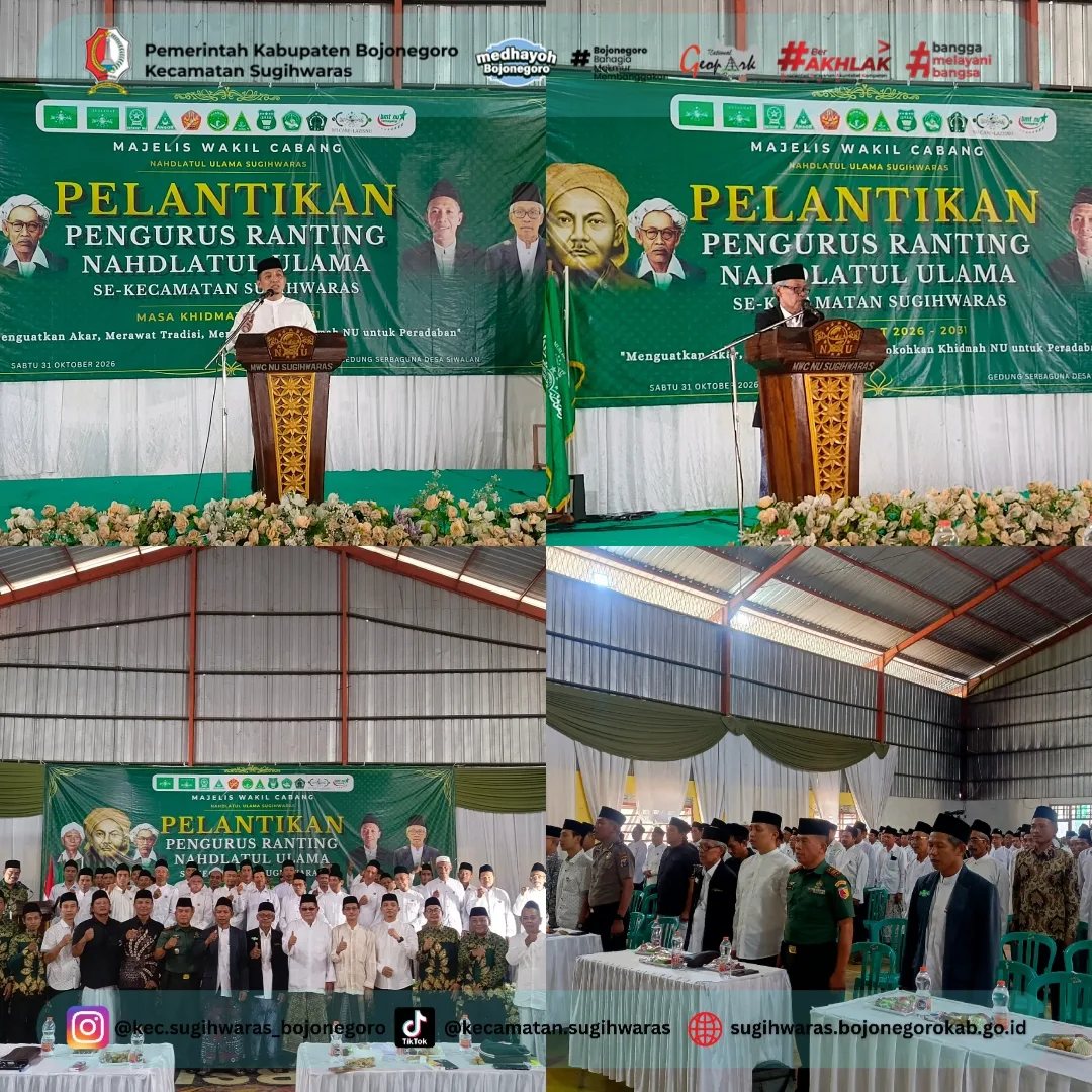 Pelantikan Pengurus Ranting NU Se-Kecamatan Sugihwaras Digelar di Desa Siwalan