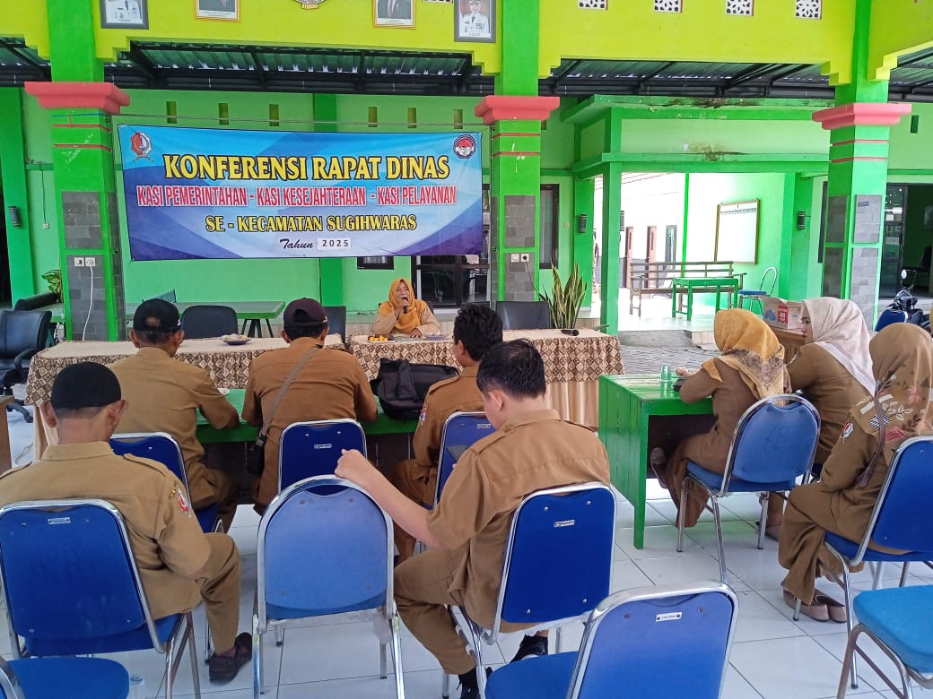 Rapat Dinas Kecamatan Sugihwaras: Sinergi Tiga Pilar Kewilayahan Desa Dipimpin Kasi Pemerintahan