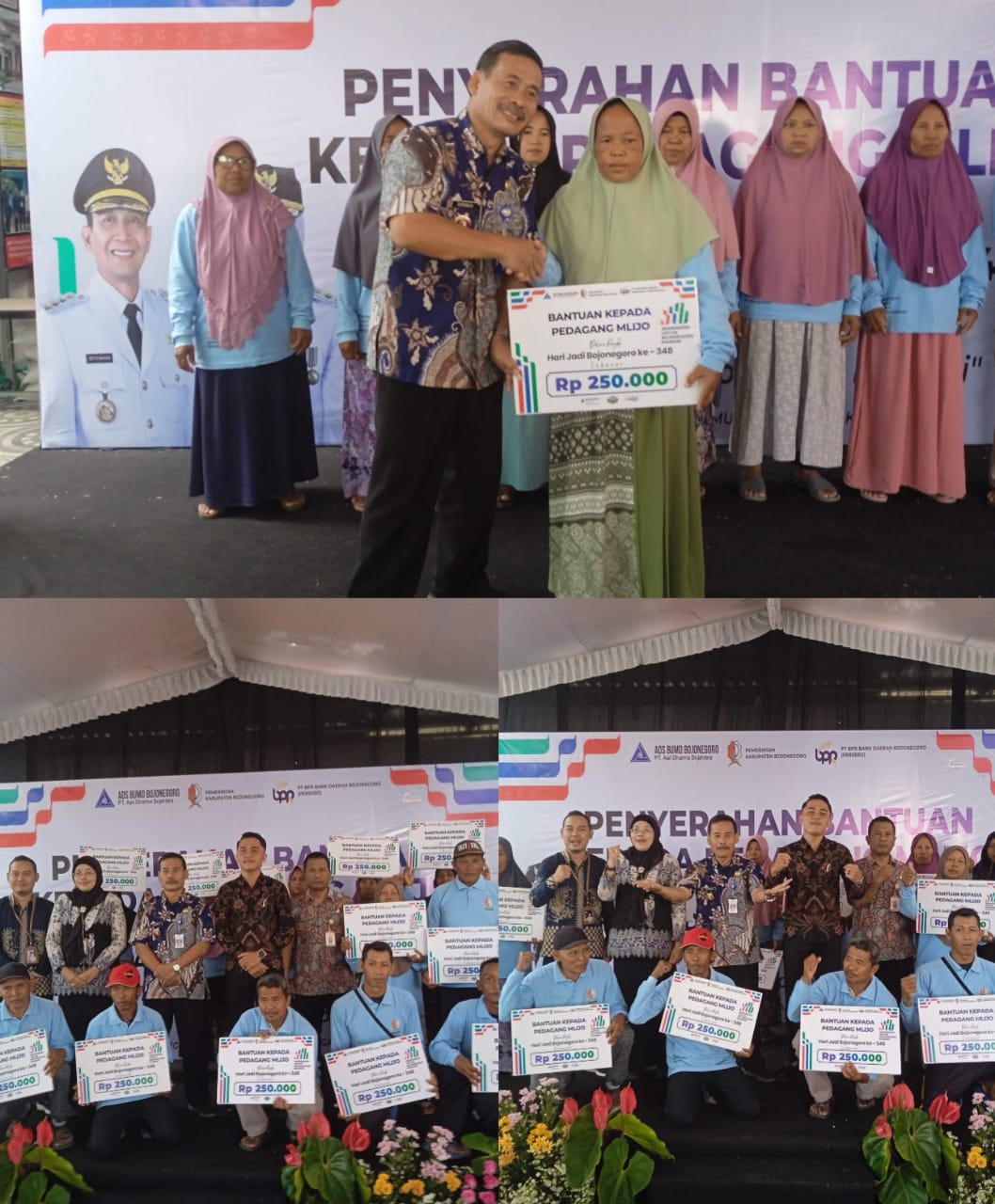 PENYERAHAN BANTUAN PEDAGANG MLIJO DALAM RANGKA HARI JADI BOJONEGORO KE-348 TAHUN 2025