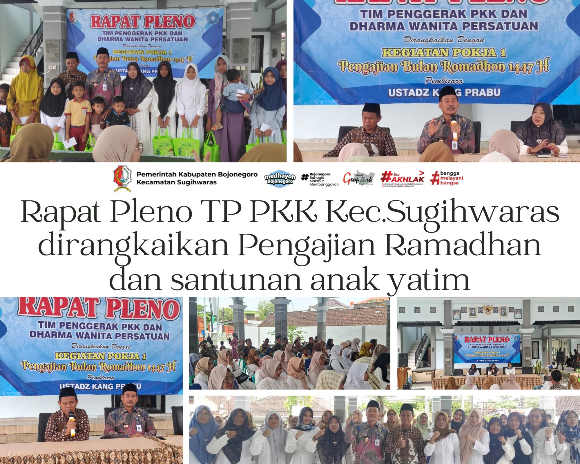 RAPAT PLENO TP PKK KEC.SUGIHWARAS DIRANGKAIKAN PENGAJIAN RAMADHAN DAN SANTUNAN ANAK YATIM