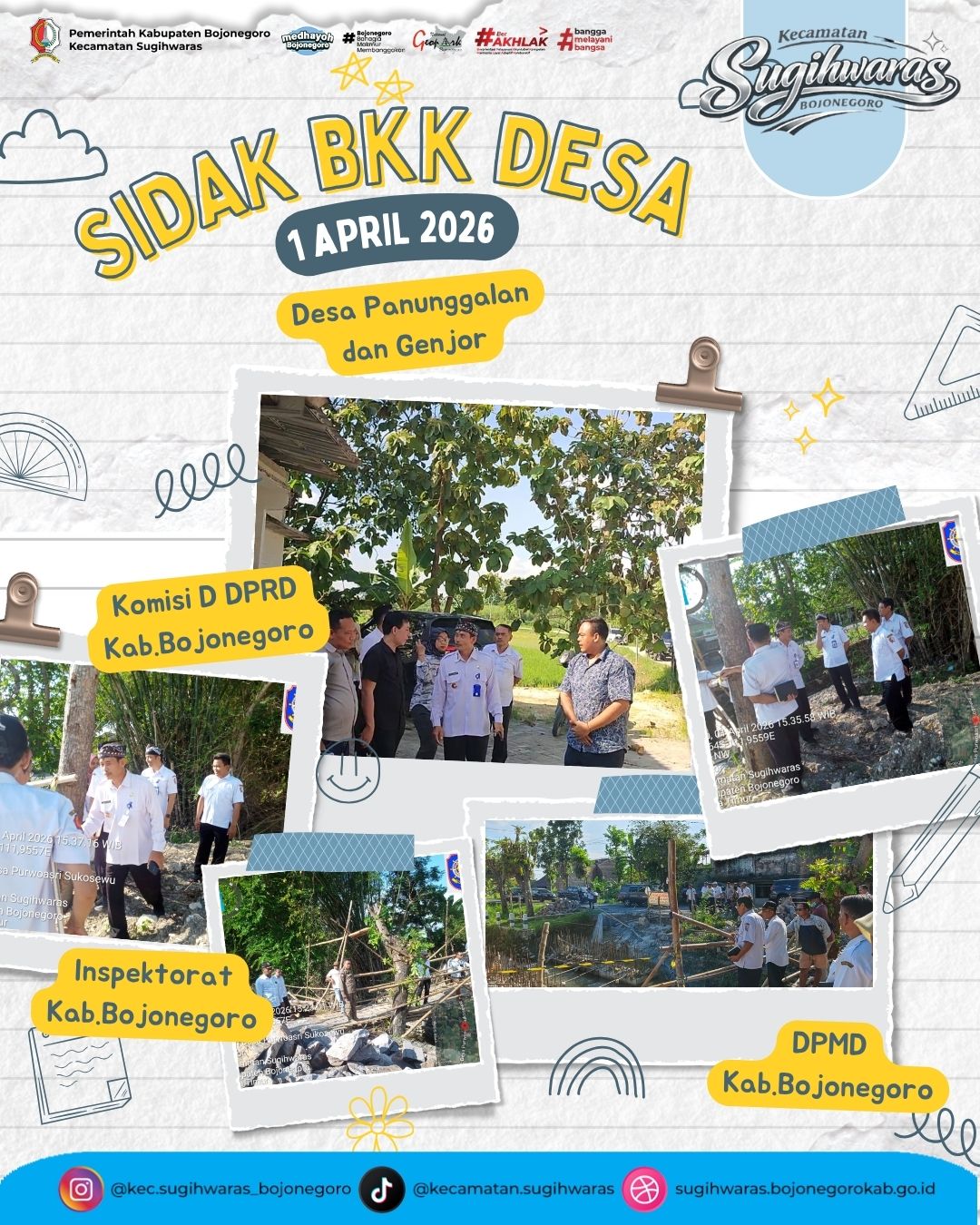 Komisi D DPRD Kabupaten Bojonegoro Lakukan sidak BKK Desa