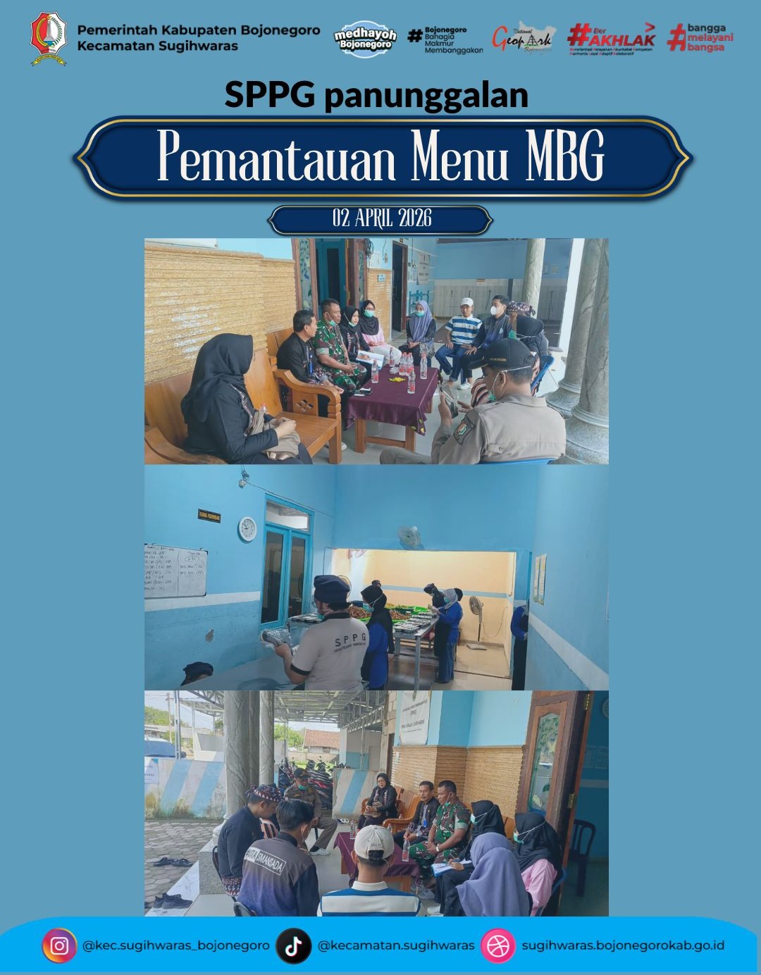 Pastikan Kualitas Gizi, Forkopimcam Sugihwaras Laksanakan Pemantauan Menu MBG di SPPG Panunggalan