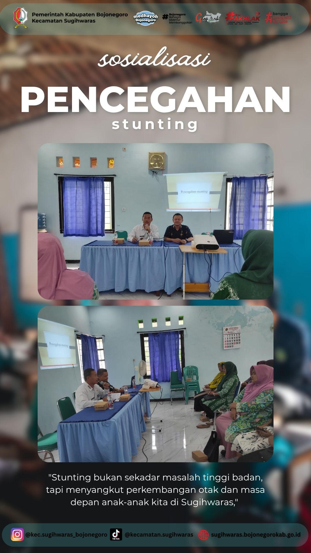 Perkuat Literasi Kesehatan, Kec.Sugihwaras Gelar Sosialisasi Pencegahan Stunting