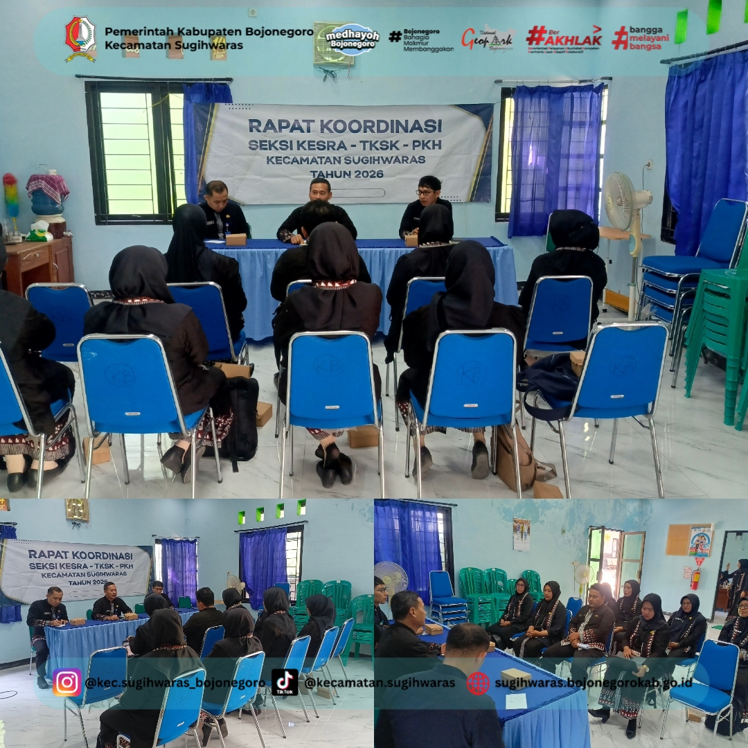 Optimalkan Bansos, Kecamatan Sugihwaras Gelar Rapat Koordinasi Seksi Kesra, TKSK, dan PKH