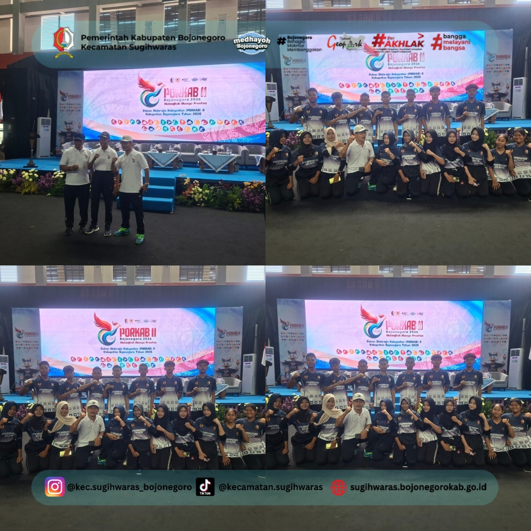 Resmi Dibuka! Kontingen Kecamatan Sugihwaras Siap Cetak Prestasi di PORKAB II Bojonegoro 2026.