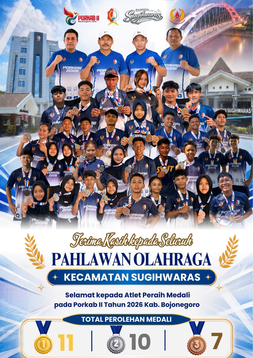 Borong 28 Medali, Sugihwaras Ukir Prestasi Gemilang di Porkab II Bojonegoro 2026