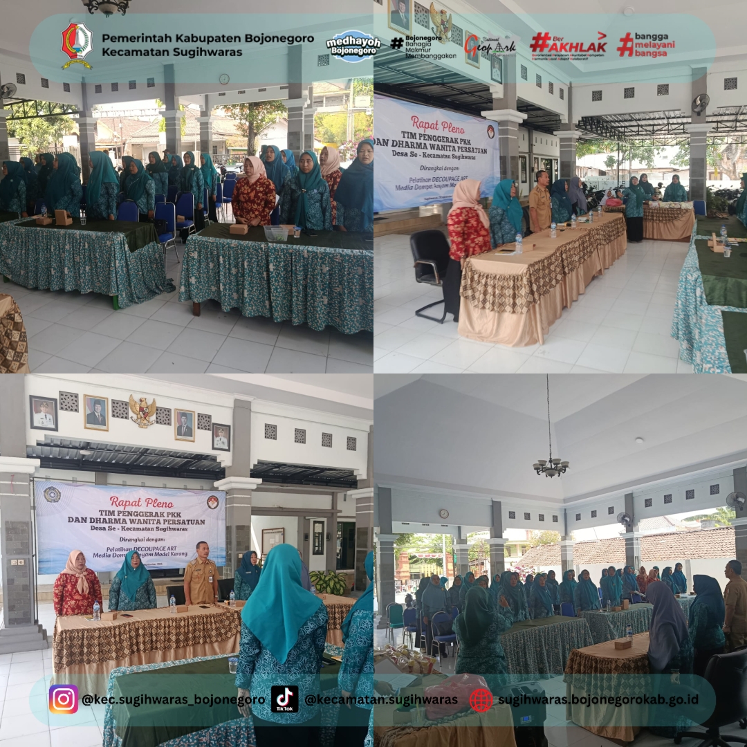 Kecamatan Sugihwaras Fasilitasi Rapat Pleno PKK dan Dharma Wanita
