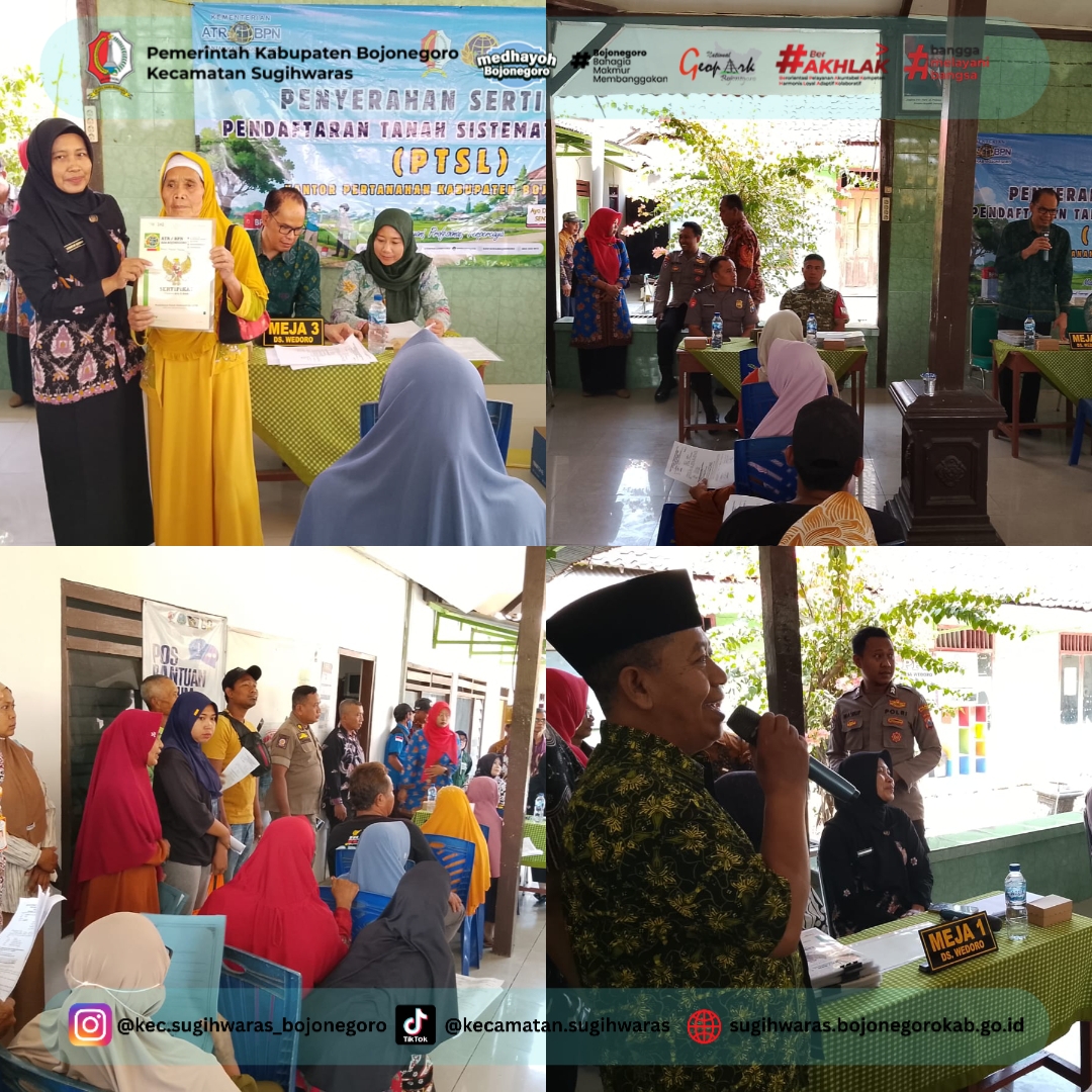 574 Sertifikat PTSL Dibagikan kepada Warga Desa Wedoro
